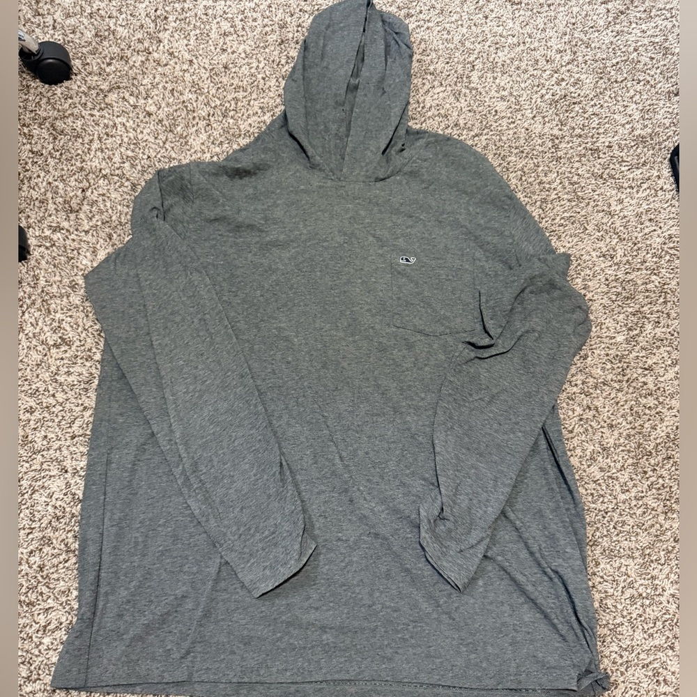 Vineyard vines Charcoal Gray Hooded Long-Sleeve Pullover